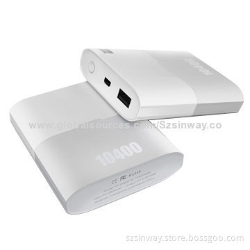 10,400mAh Power Banks with Quickly Charges, Touch Switch, 5V DC/1A OutputNew